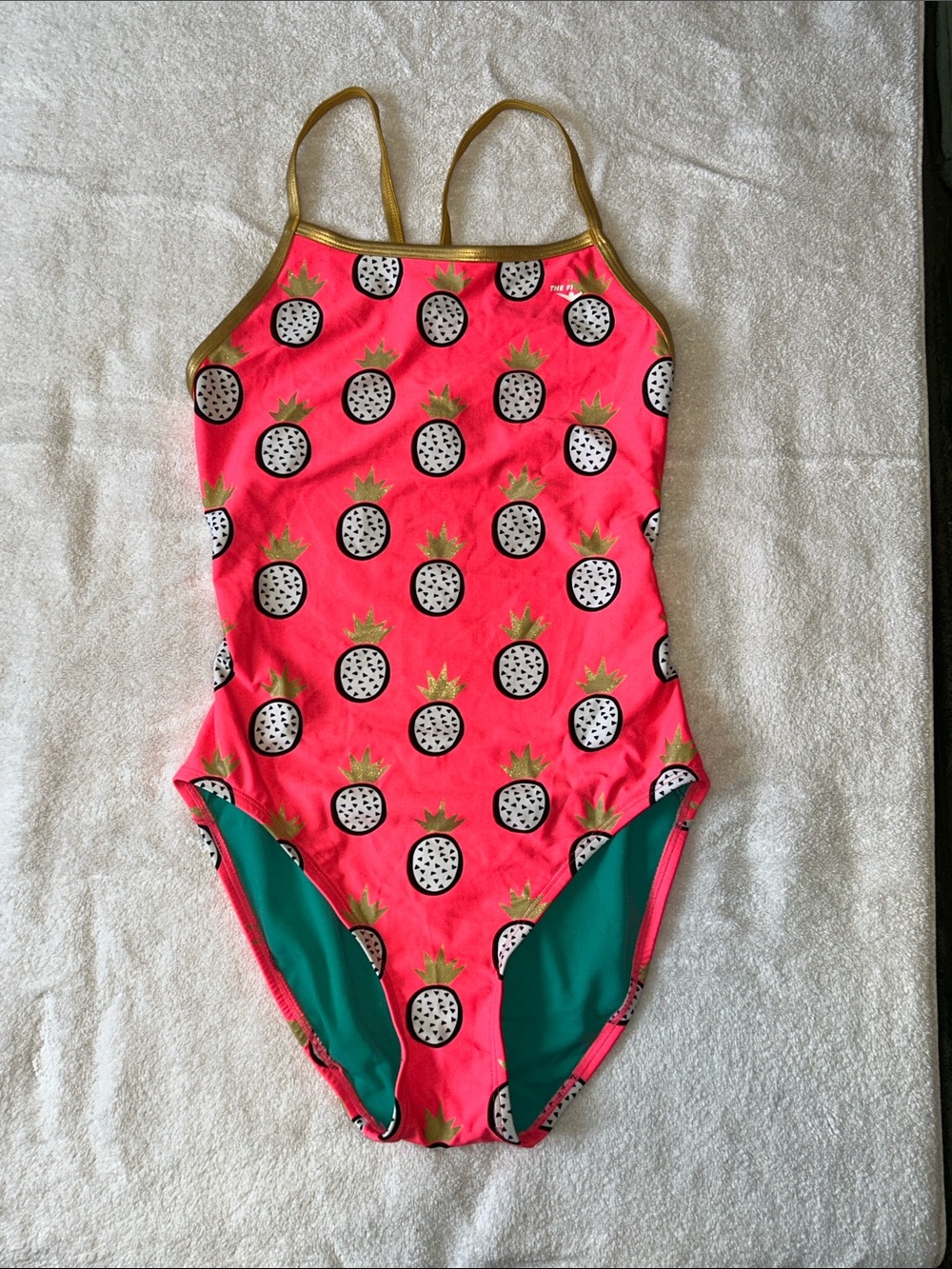 Hot pink and Gold Unique Swim Suit
